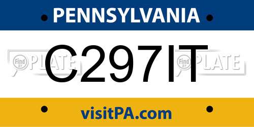 C297IT Pennsylvania License Plate