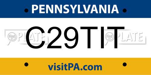 C29TIT Pennsylvania License Plate
