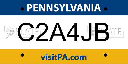 C2A4JB Pennsylvania License Plate