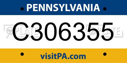 C306355 Pennsylvania License Plate