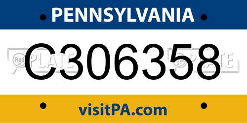 C306358 Pennsylvania License Plate