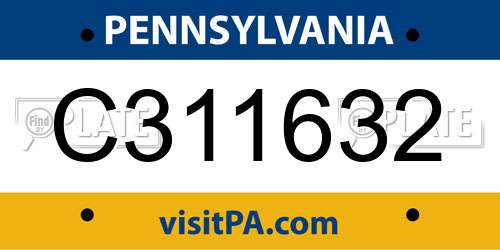 C311632 Pennsylvania License Plate