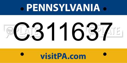 C311637 Pennsylvania License Plate
