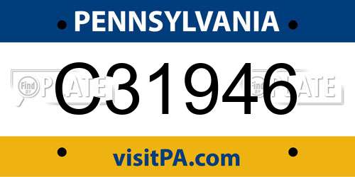 C31946 Pennsylvania License Plate