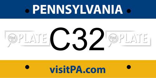 C32 Pennsylvania License Plate