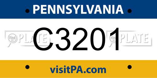 C3201 Pennsylvania License Plate