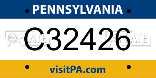 C32426 Pennsylvania License Plate