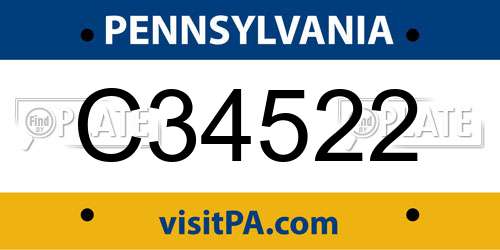 C34522 Pennsylvania License Plate