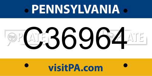 C36964 Pennsylvania License Plate