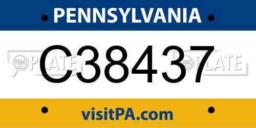C38437 Pennsylvania License Plate
