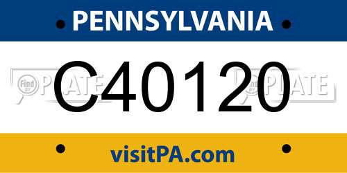 C40120 Pennsylvania License Plate