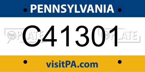 C41301 Pennsylvania License Plate