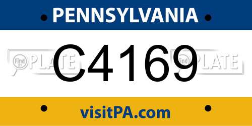 C4169 Pennsylvania License Plate