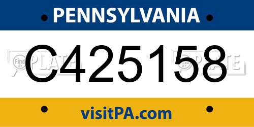 C425158 Pennsylvania License Plate