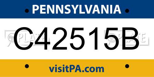 C42515B Pennsylvania License Plate