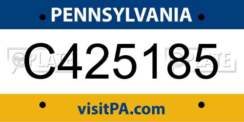 C425185 Pennsylvania License Plate