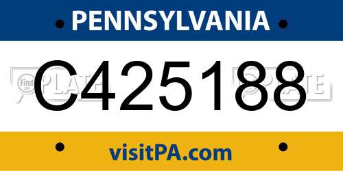C425188 Pennsylvania License Plate