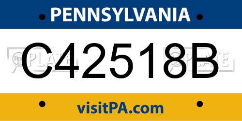 C42518B Pennsylvania License Plate