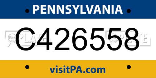 C426558 Pennsylvania License Plate