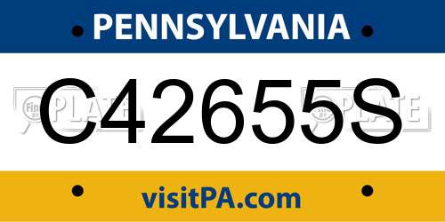 C42655S Pennsylvania License Plate