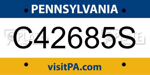 C42685S Pennsylvania License Plate