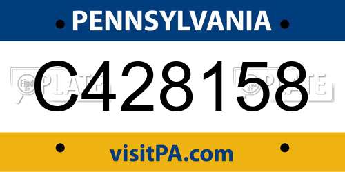C428158 Pennsylvania License Plate