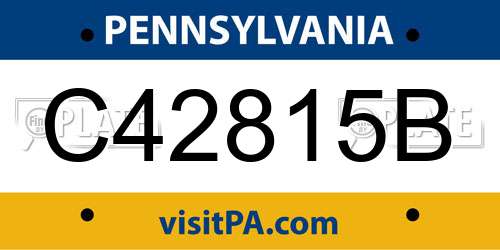 C42815B Pennsylvania License Plate