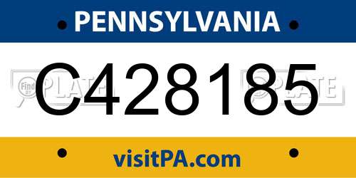 C428185 Pennsylvania License Plate