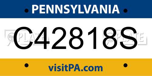 C42818S Pennsylvania License Plate