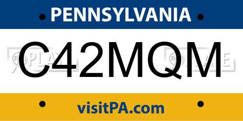 C42MQM Pennsylvania License Plate