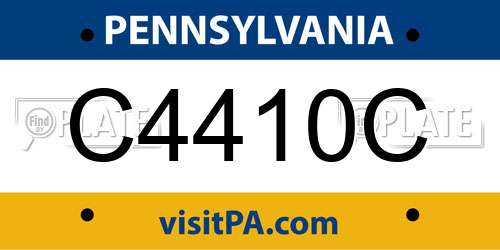 C4410C Pennsylvania License Plate