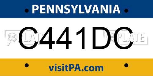 C441DC Pennsylvania License Plate