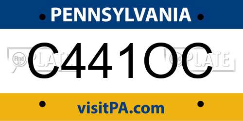 C441OC Pennsylvania License Plate