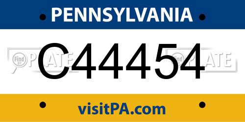 C44454 Pennsylvania License Plate