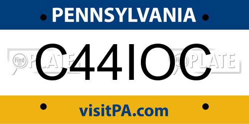 C44IOC Pennsylvania License Plate
