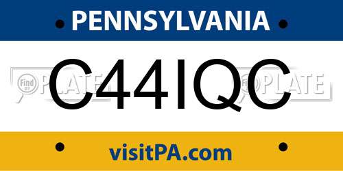C44IQC Pennsylvania License Plate
