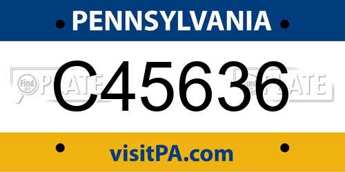 C45636 Pennsylvania License Plate