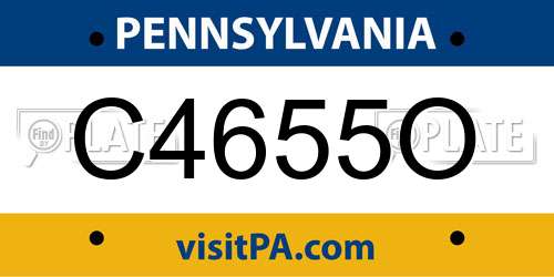 C4655O Pennsylvania License Plate