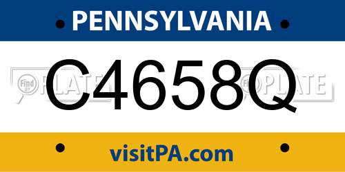 C4658Q Pennsylvania License Plate