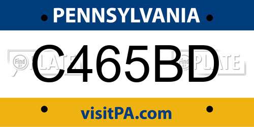 C465BD Pennsylvania License Plate