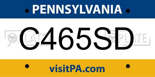 C465SD Pennsylvania License Plate