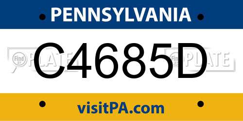 C4685D Pennsylvania License Plate