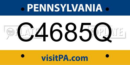 C4685Q Pennsylvania License Plate