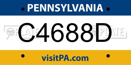 C4688D Pennsylvania License Plate