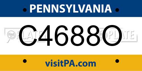 C4688O Pennsylvania License Plate