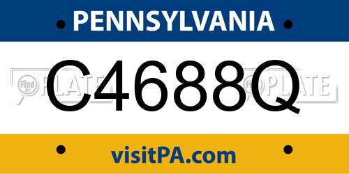 C4688Q Pennsylvania License Plate