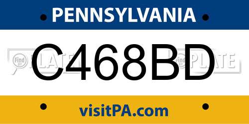 C468BD Pennsylvania License Plate