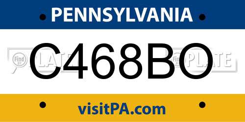 C468BO Pennsylvania License Plate