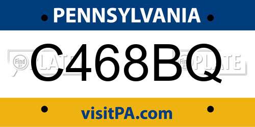 C468BQ Pennsylvania License Plate