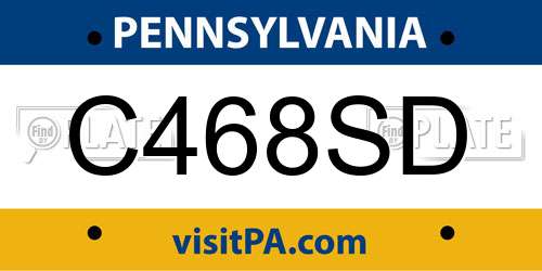 C468SD Pennsylvania License Plate